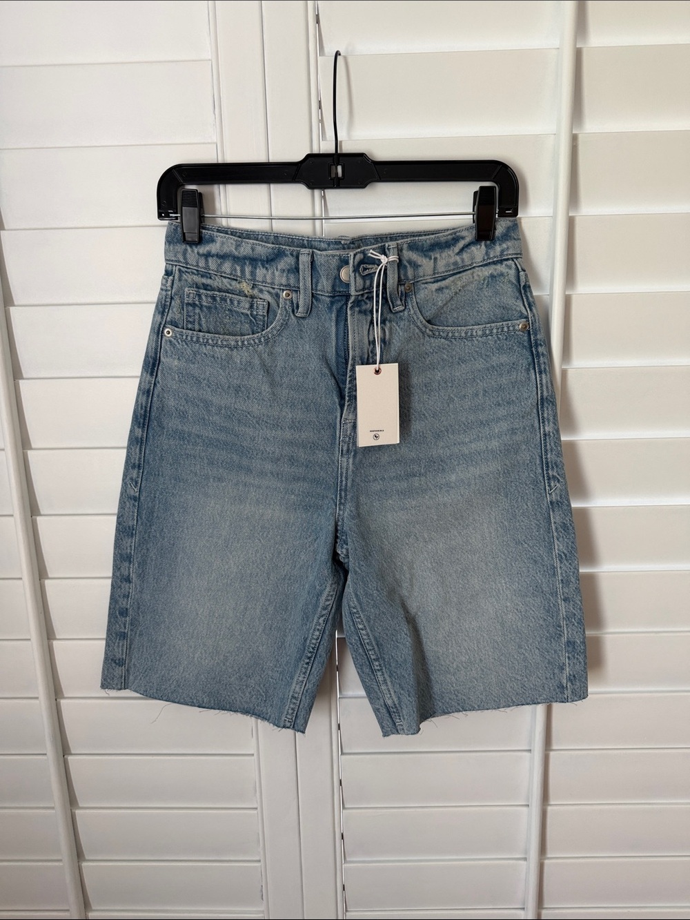 Good American Light Blue Denim Jean Shorts